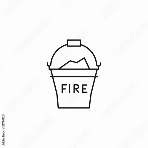 firefighting bucket icon sign vector