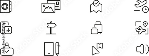 Travel Icons A Comprehensive Set of Line Art Graphics for Mobile Apps and Websites