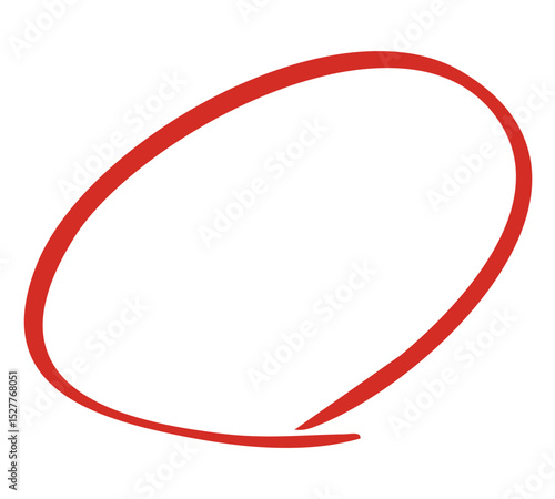 手描きの丸印、サインペンで描いた線