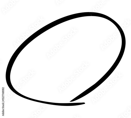 手描きの丸印、サインペンで描いた線