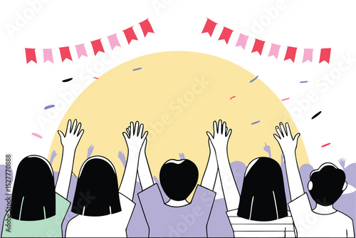 National youth day celebration design featuring young people and a crow