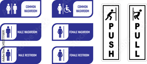 Wallpaper Mural Restroom and Door Sign Collection – Push Pull and Gender Symbols Torontodigital.ca