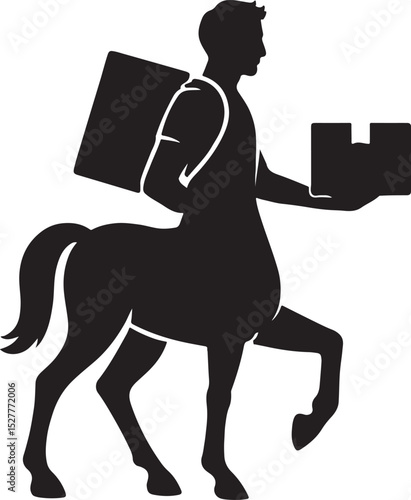 A centaur delivering delivery packages