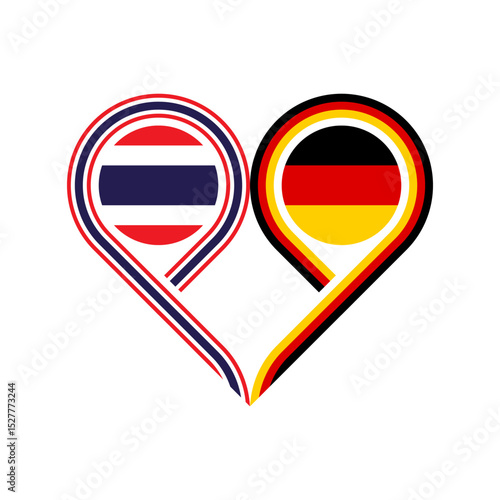 friendship concept. heart symbol icon of thailand and germany flags. vector illustration isolated on white background Free Download friendship concept. heart symbol icon of thailand and germany flags. vector illustration isolated on white background - GFXLoad