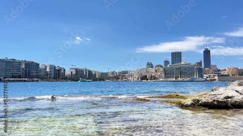 Panoramic View of St. Julian's Bay and Coastal Cityscape, Malta