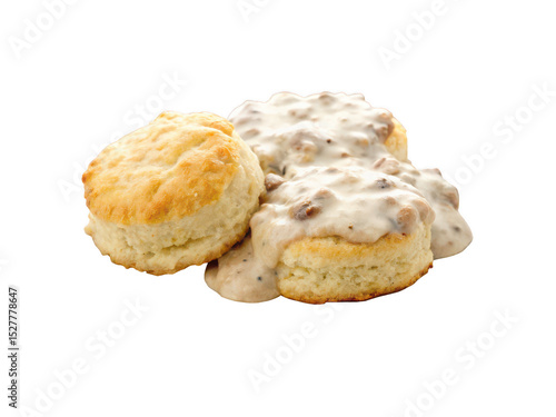 Biscuit and gravy png southern breakfast png biscuits with gravy png comfort food png country style meal png homestyle biscuit gravy png breakfast dish png transparent background image