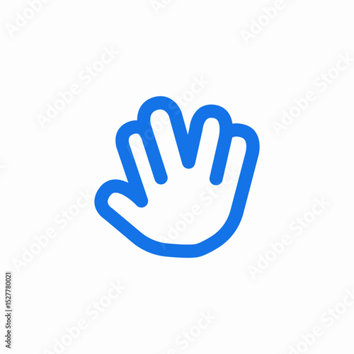 v hand gesture icon sign vector
