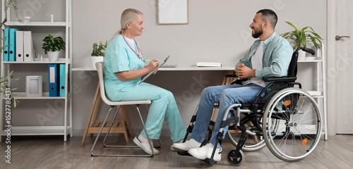 Female doctor working with ...