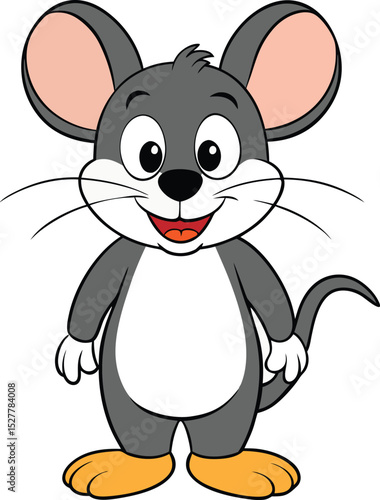 cartoon mouse with smile face