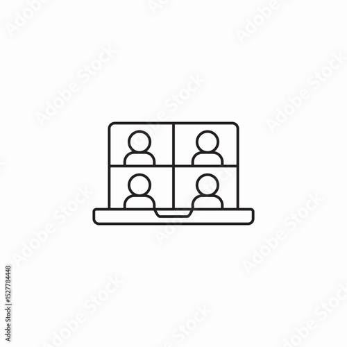 laptop accessible video meeting icon sign vector