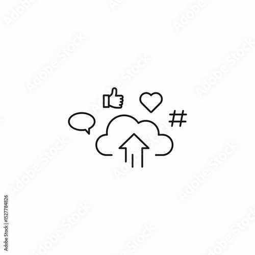 reaction upload icon sign vector