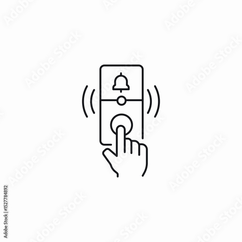 ring door bell icon sign vector