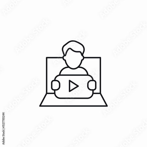 thumbs up male customer reaction icon sign vector