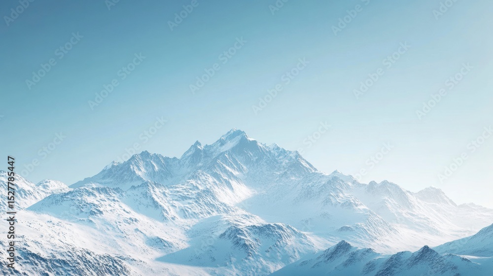 Snow-capped peaks of the Himalayas under a clear blue sky, capturing the majestic beauty of untouched nature, no people Snow-capped peaks of the Himalayas under a clear blue sky, capturing the majestic beauty of untouched nature, no people