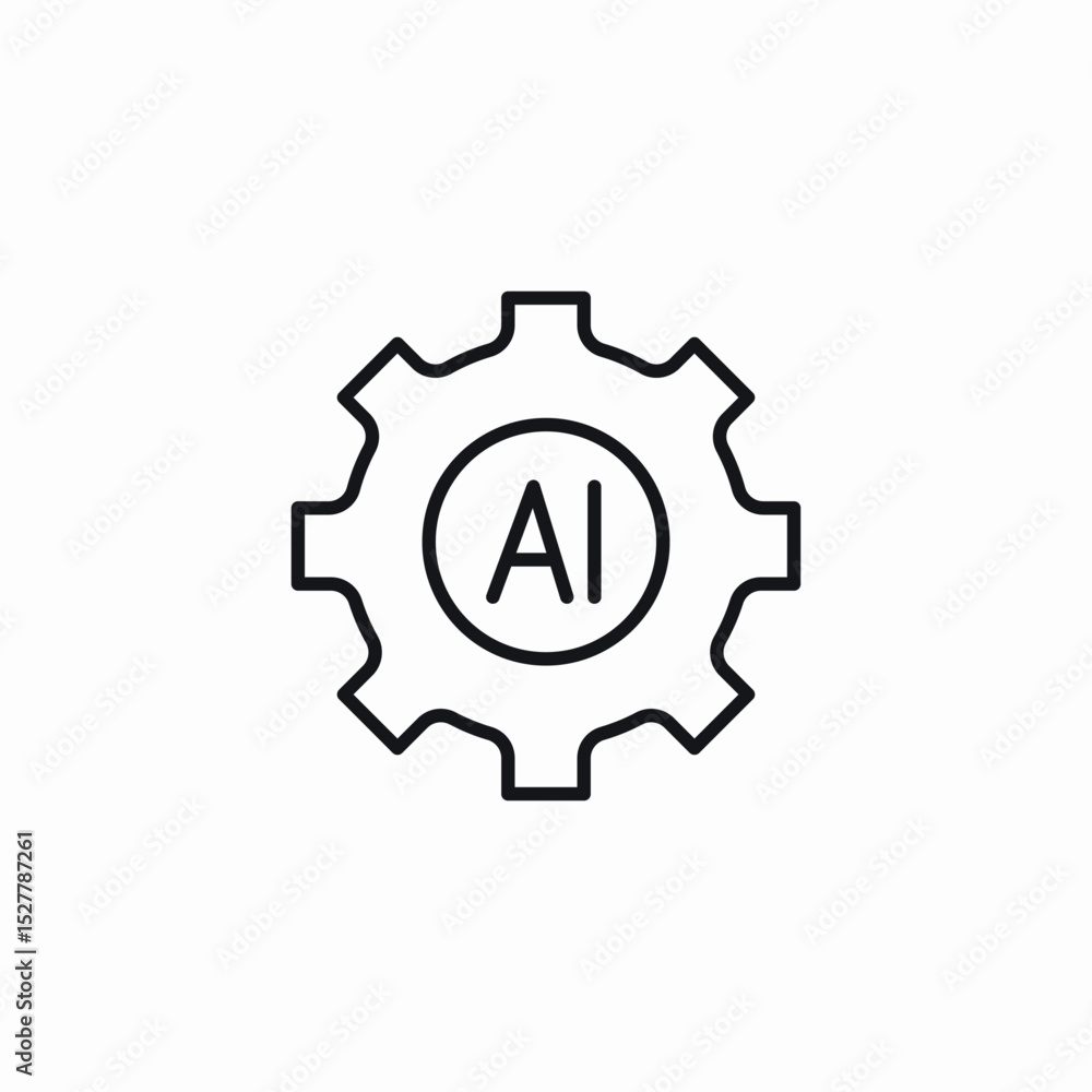 ai settings gear icon sign vector ai settings gear icon sign vector