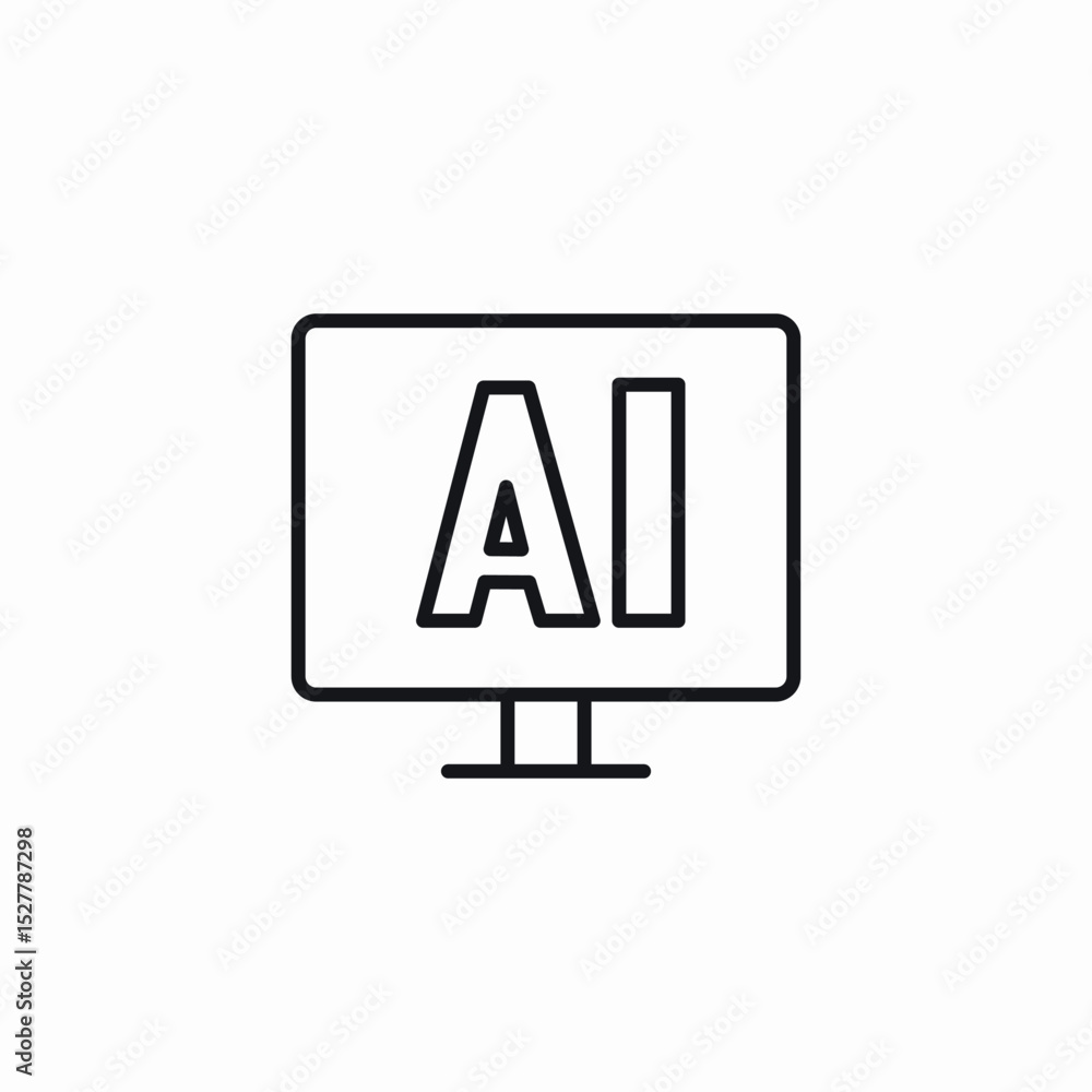 ai television screen icon sign vector ai television screen icon sign vector