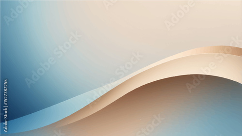 Abstract minimalist Artwork Featuring Smooth Gradient From Blue To Beige.