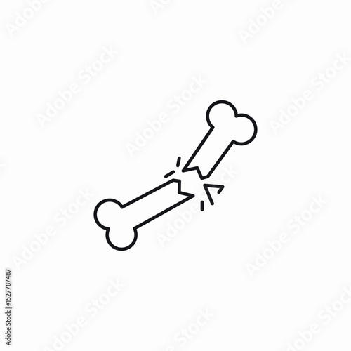 bone breaking icon sign vector