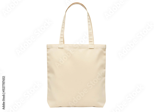 Blank off white tote bag isolated on transparent background