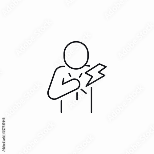 chest pain icon sign vector