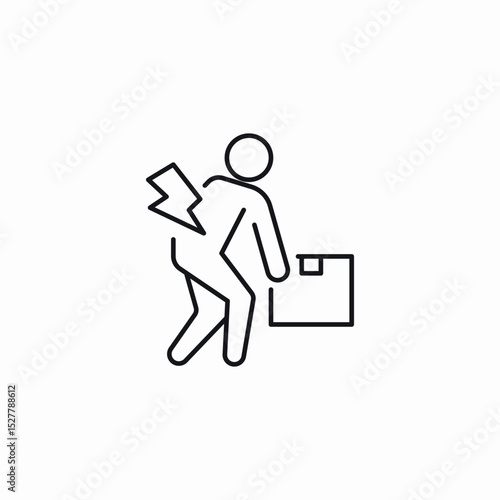 Bilde på lerret heavyweight back pain icon sign vector