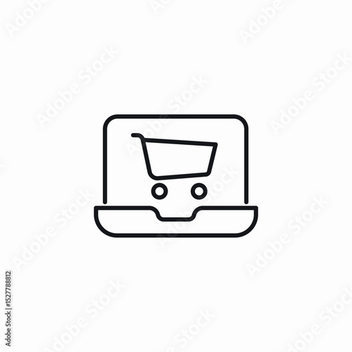 laptop accessible online shopping icon sign vector