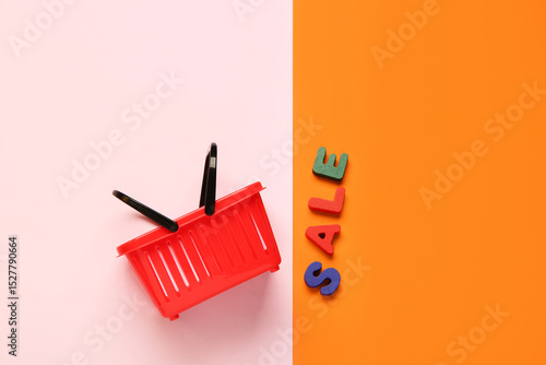 Small red shopping basket w...