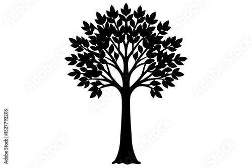 Black silhouette of a deciduous tree