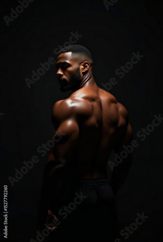 black muscular fitness model