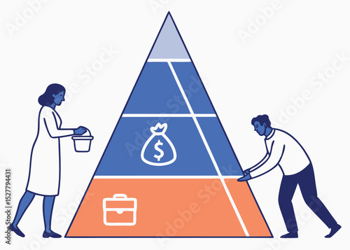 Personal finance budgeting pyramid