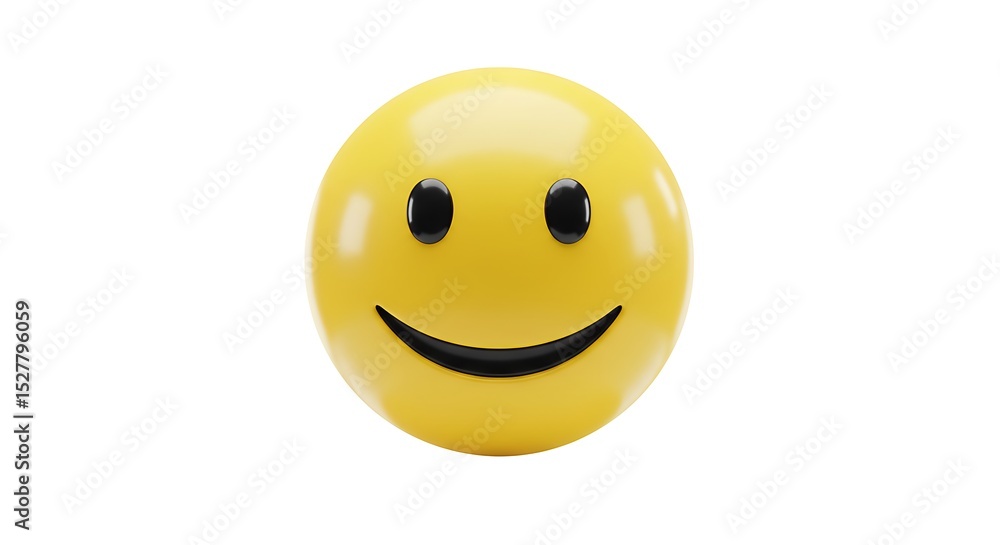 Fototapeta premium 3d rendered smiley face isolated on white background