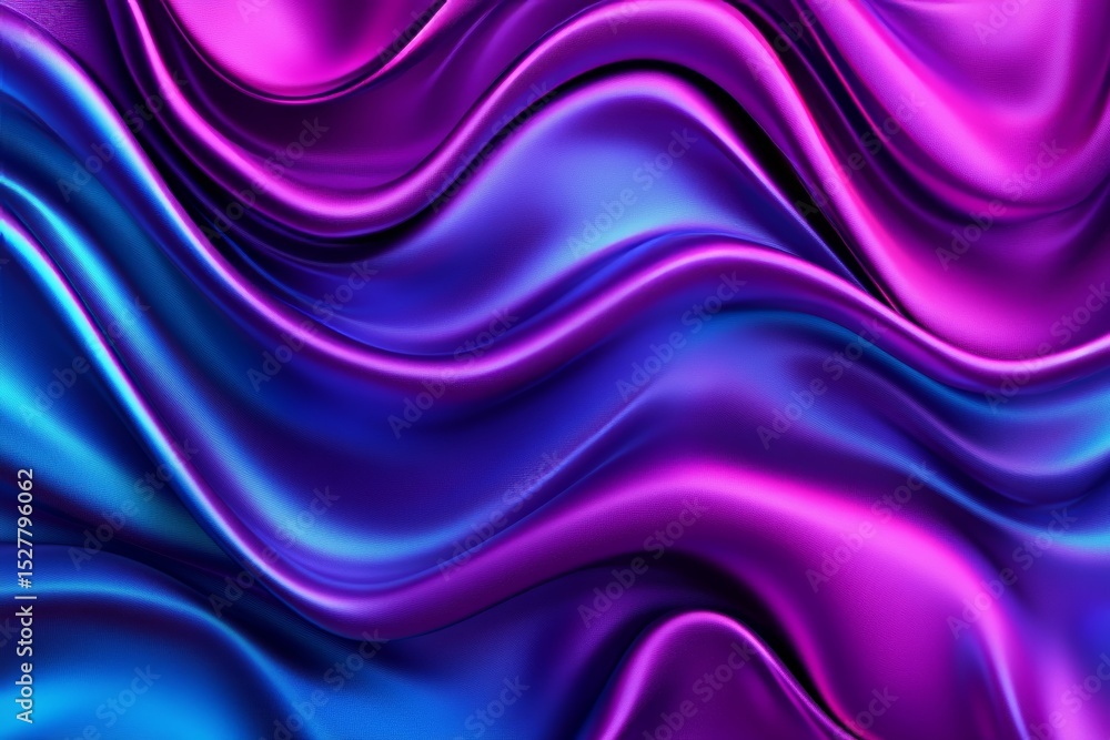 Fototapeta premium Elegant and Shimmering Modern Art Piece with Flowing Waves of Vivid Gradients for Design Use