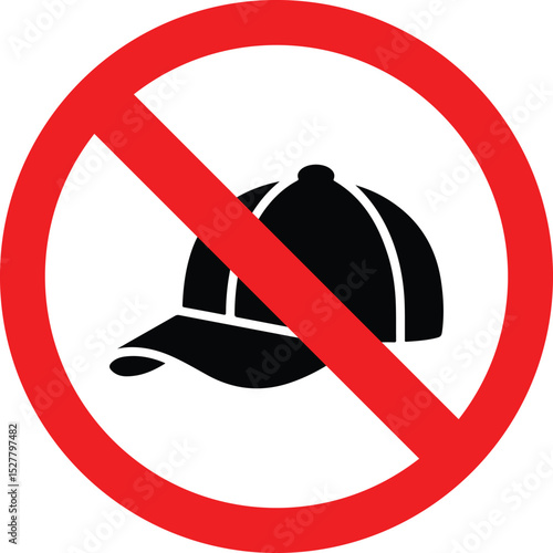 no cap prohibited sign on white background