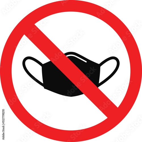 no mask prohibited sign on white background