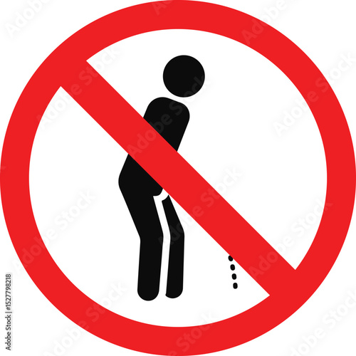 no peeing area prohibited sign on white background