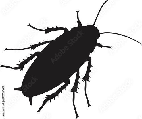 silhuoette cockroach isolated on white background