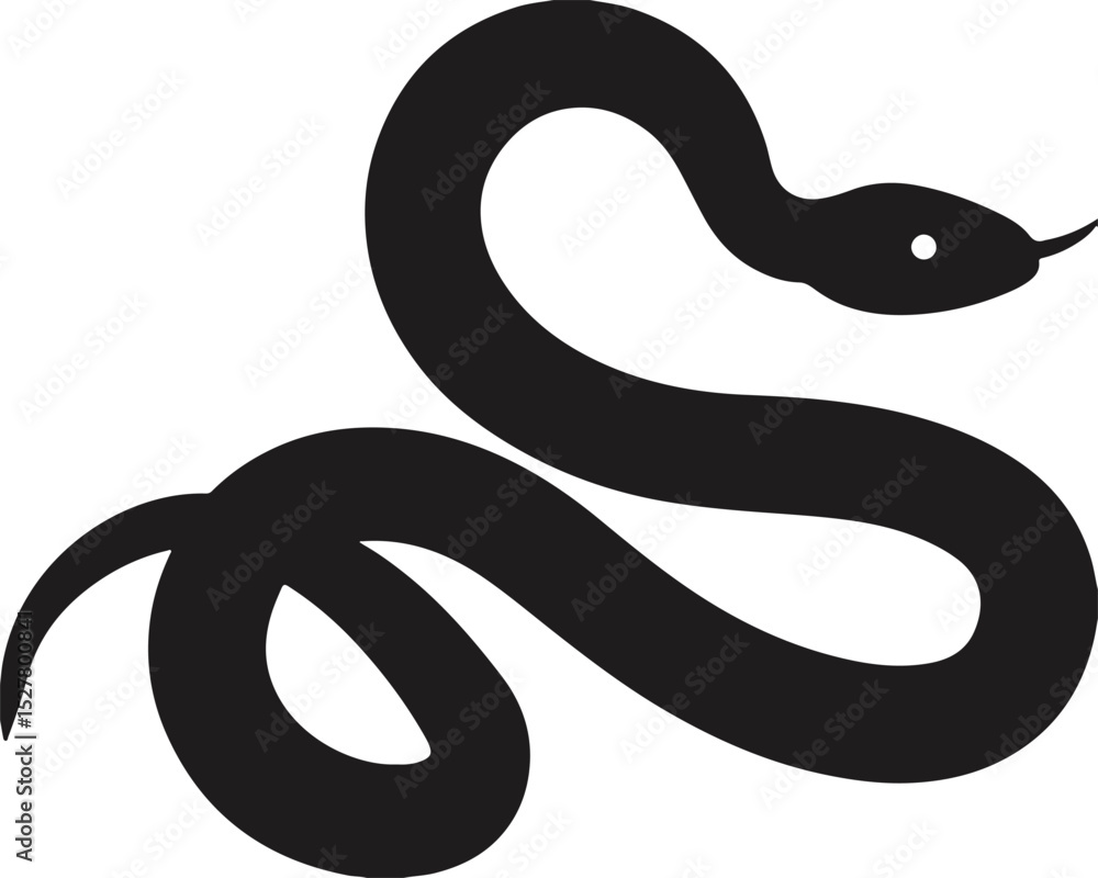 Fototapeta premium vector illustration of a black snake