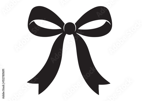 ribbon bow logo silhouette vector, tied bow logo icon silhouette, bow silhouette vector logo holiday icon gift, bows knot silhouette vector logo on white background