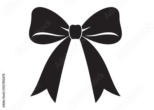 ribbon bow logo silhouette vector, tied bow logo icon silhouette, bow silhouette vector logo holiday icon gift, bows knot silhouette vector logo on white background