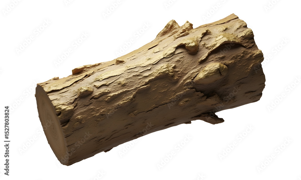 Natural light brown golden log showing rough bark texture up close Natural light brown golden log showing rough bark texture up close