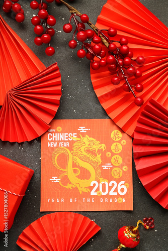 Greeting card with paper fa...