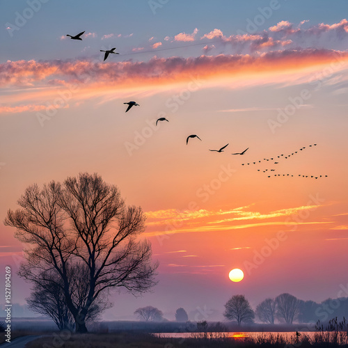 sunset over the city