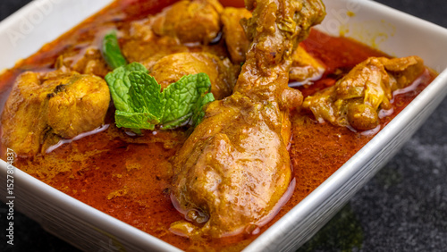 Indian Style Chicken Curry, Chicken gravy, Chicken red curry