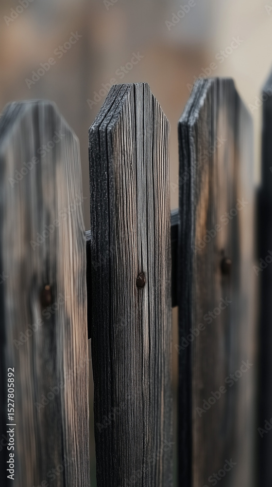 Fototapeta premium Closeup of cozy wooden fence, natural materials
