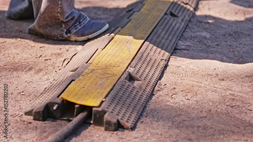 Wallpaper Mural Heavy Duty PVC Duct Ground Cable Cover Protector used to Prevent Trip Hazard in Outdoor Settings Torontodigital.ca