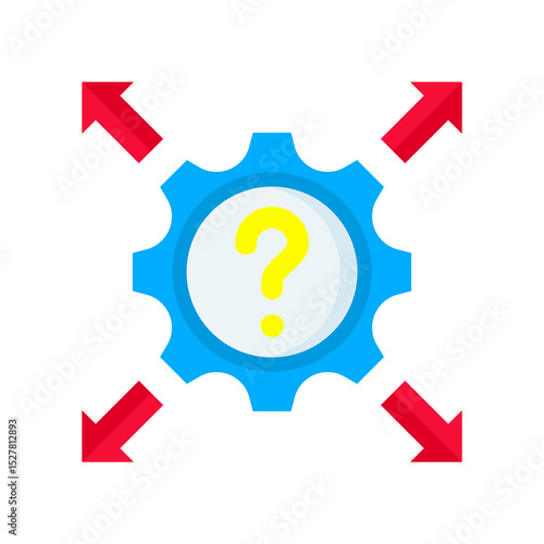 Uncertainty flat color icon