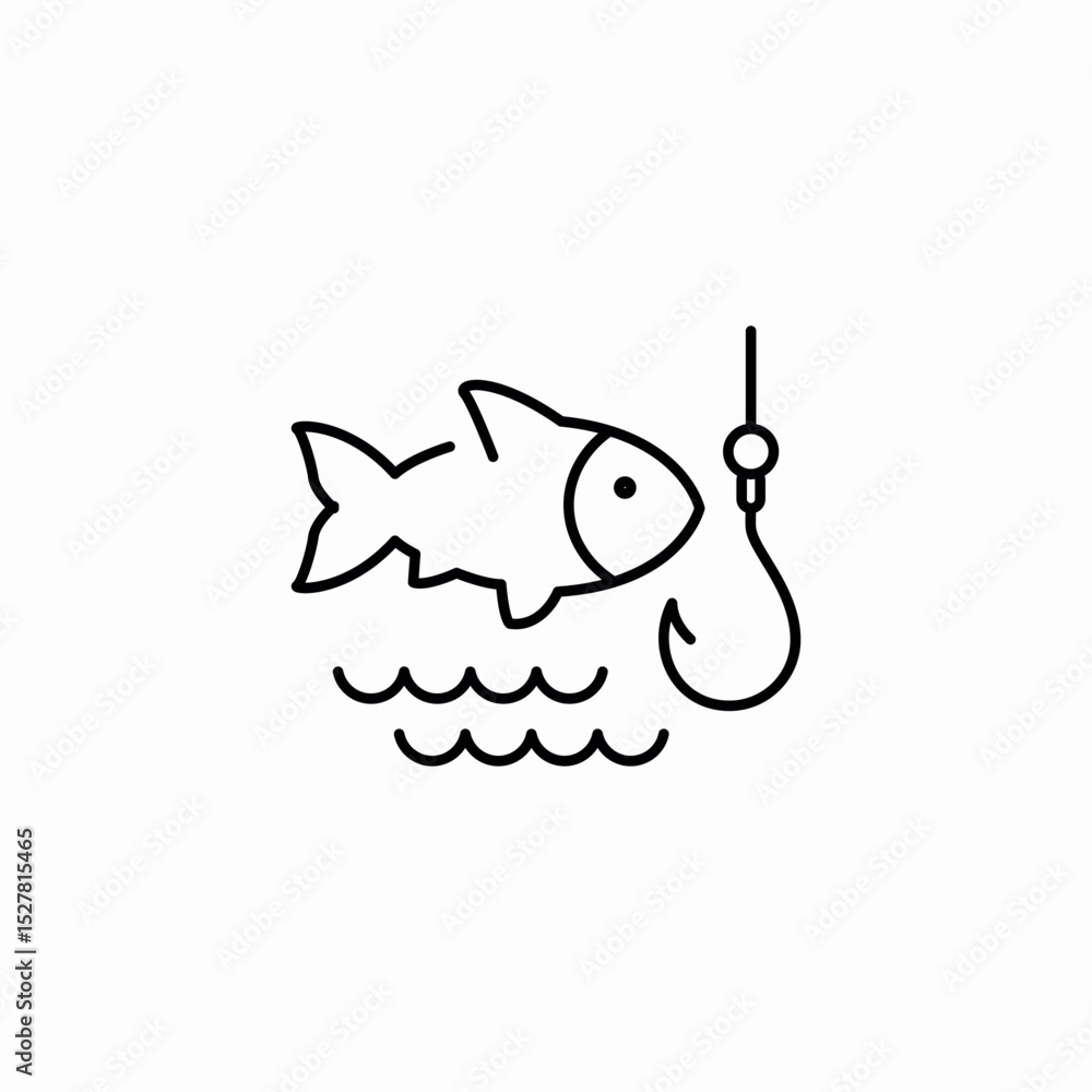 Obraz premium fish catch icon sign vector