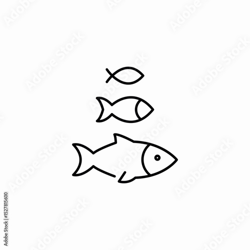 fish size variety icon sign vector