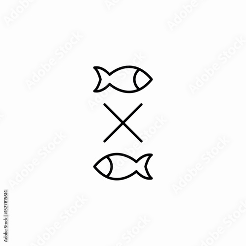fish row icon sign vector