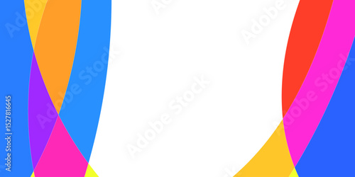 Abstract colorful design with overlapping curved shapes
